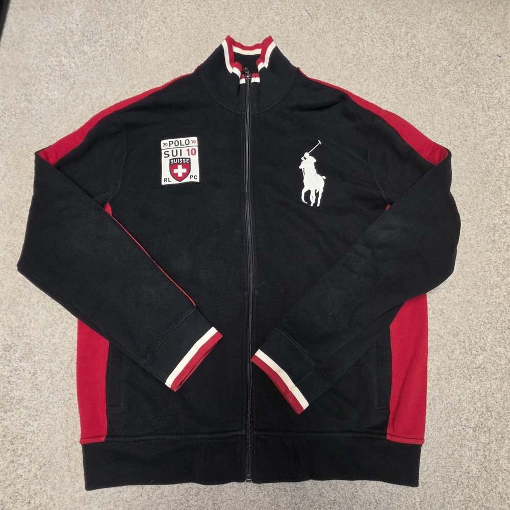 Vintage Polo Ralph Lauren Switzerland SUI 10 Big Pony Track Jacket Mens L